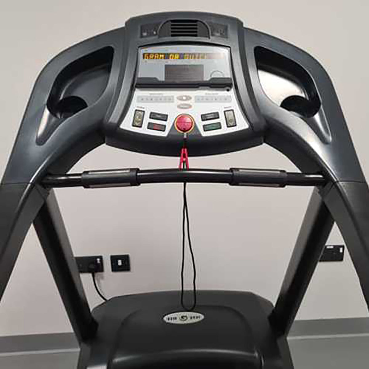 Gym gear T95 Rehabilitation Treadmill GG-T-005 in black. Close up of the control monitor 