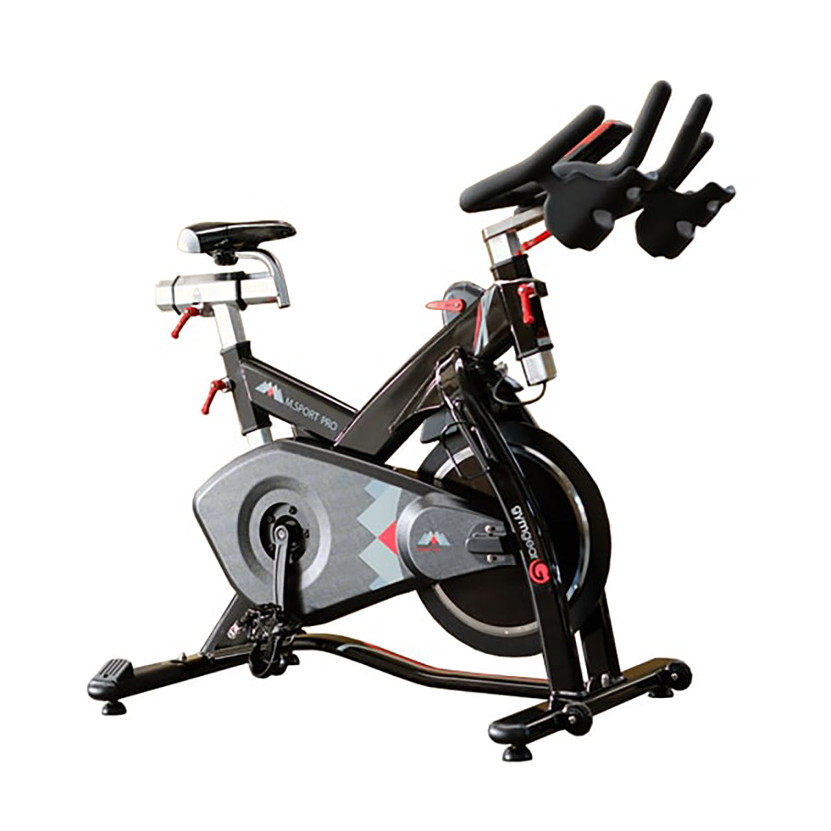 Gym Gear M Sport Pro Indoor Studio Bike in black, full view of the bike