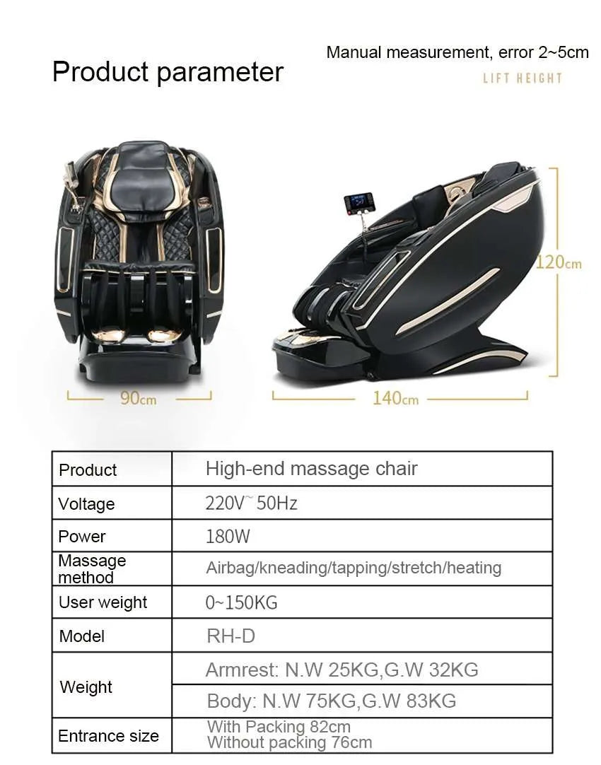 Sasaki 9 Series Royal King 5D massage chair spec