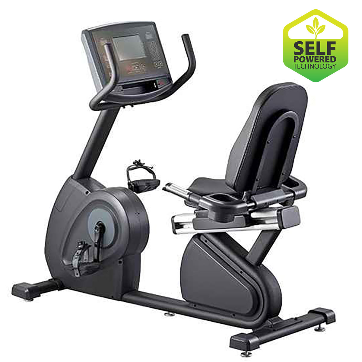 Gym Gear R98s Recumbent Bike GG-RB-004, full view of the machine in black