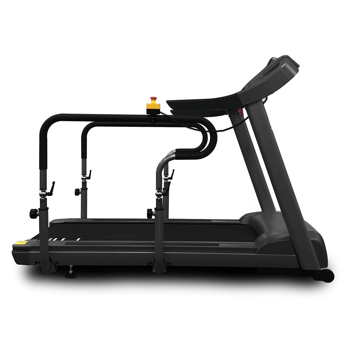 Gym gear T95 Rehabilitation Treadmill GG-T-005 in black. Full view of the side of the machine