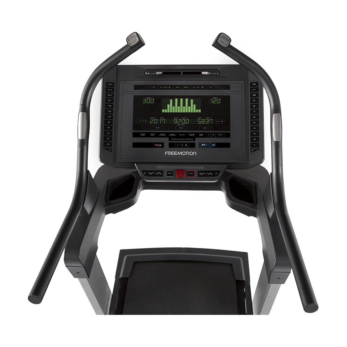 Freemotion i10.9b Incline Trainer showing a close up of the control console